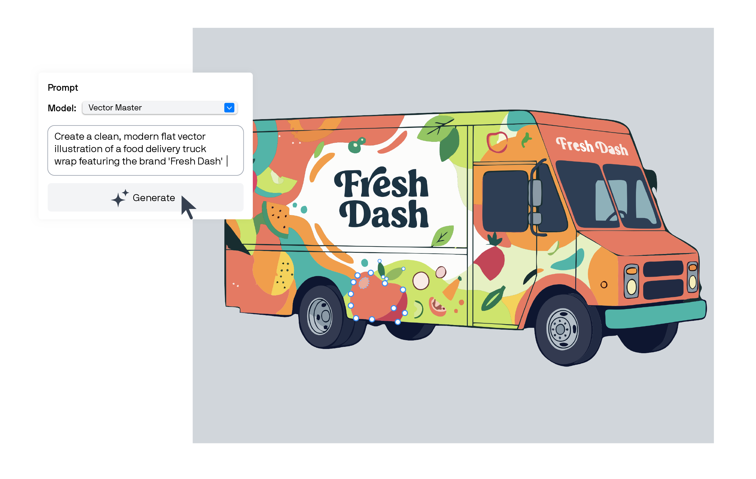 Turn ideas and text prompts into editable vectors