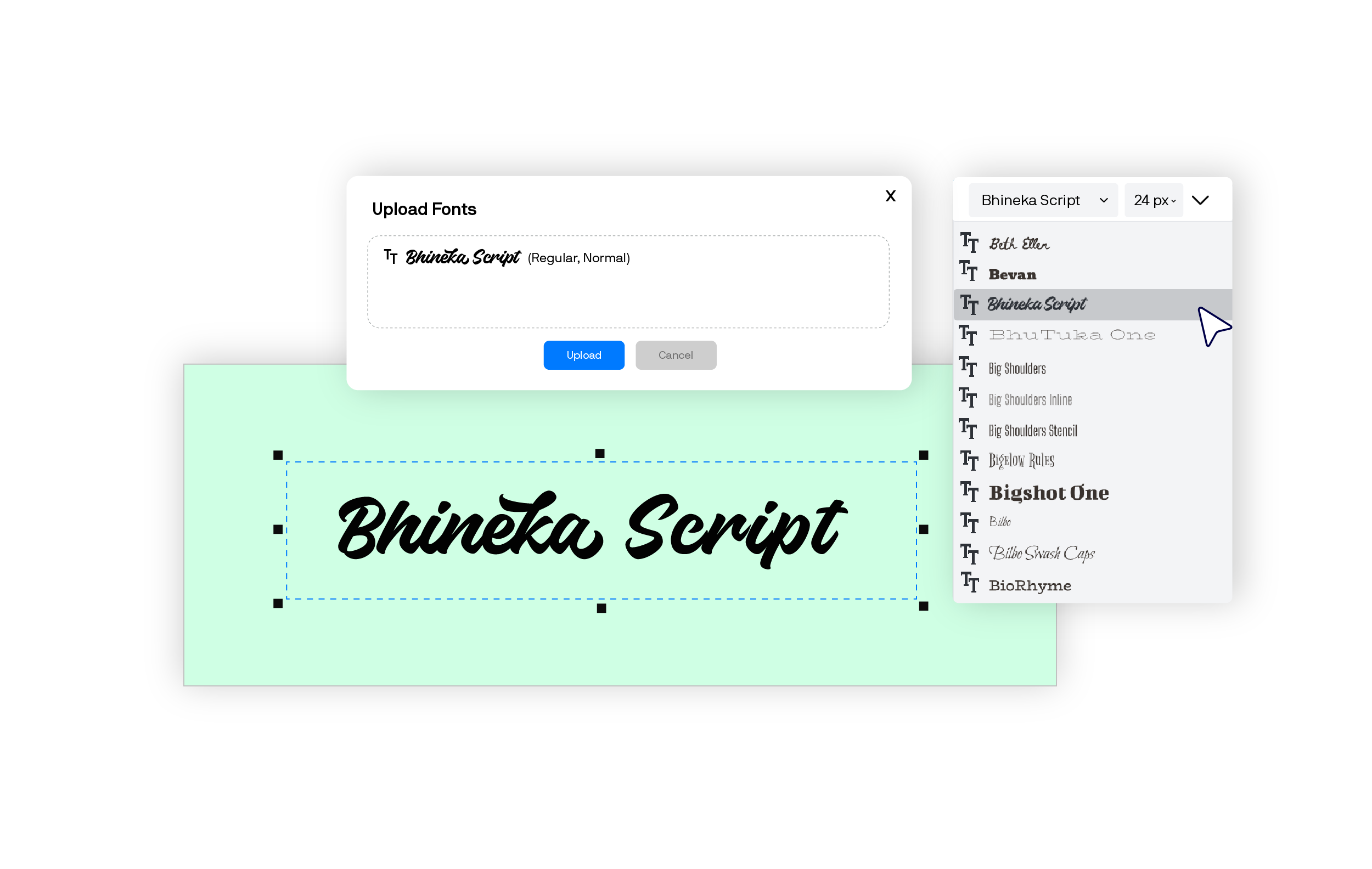 Upload your own fonts