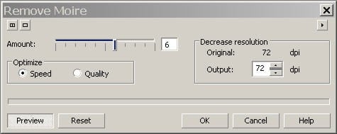 Remove Moire dialog box