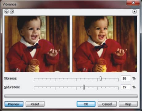 Corel PHOTO-PAINT - Vibrance Effect dialog