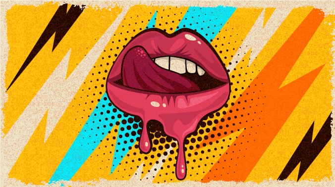retro pop art of mouth