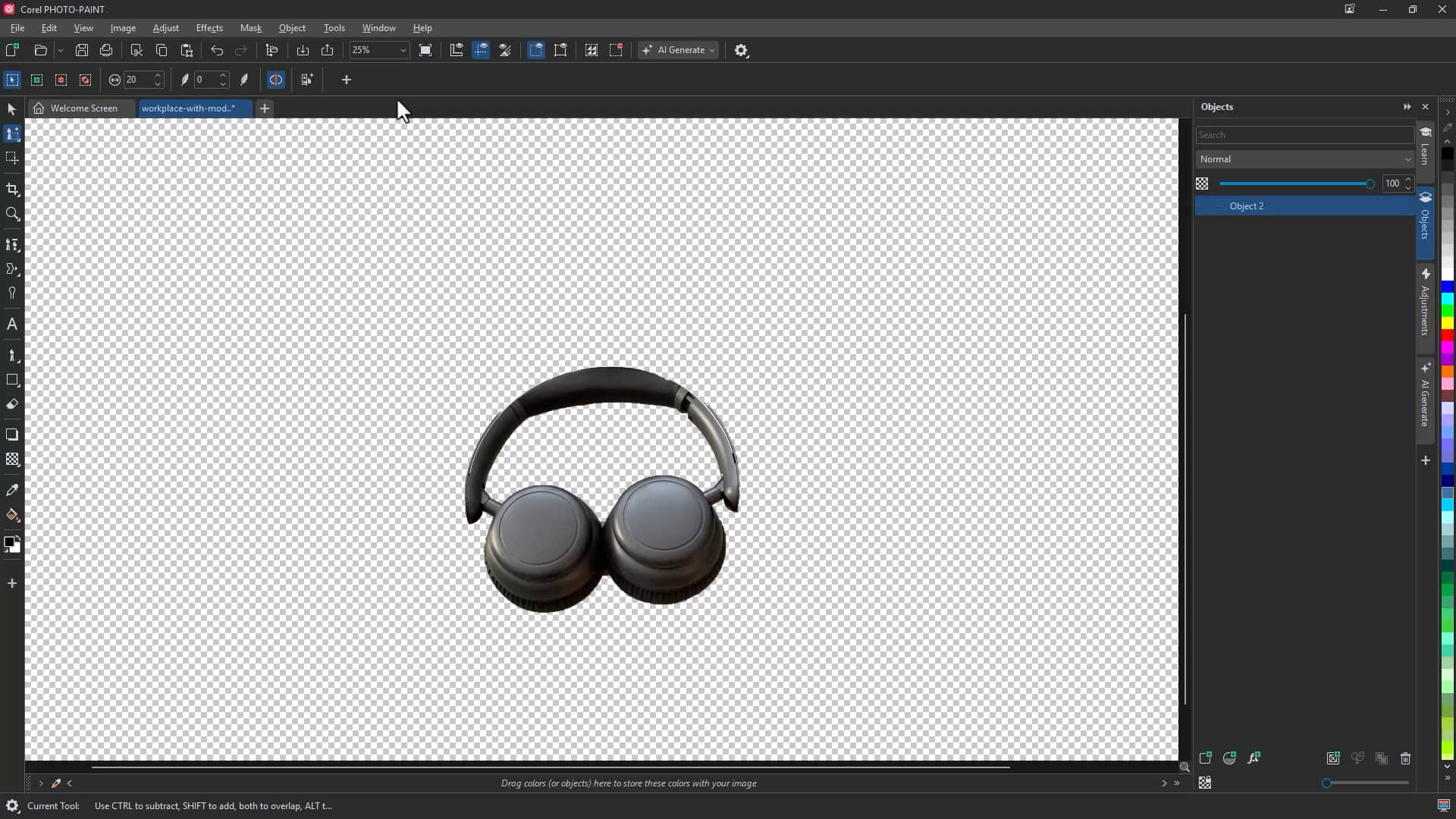 Remove backgrounds from selected areas