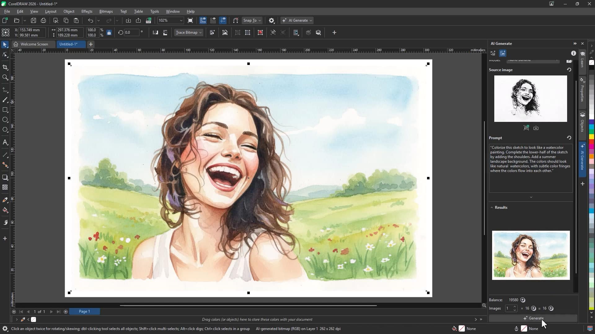 To create content from a sketch