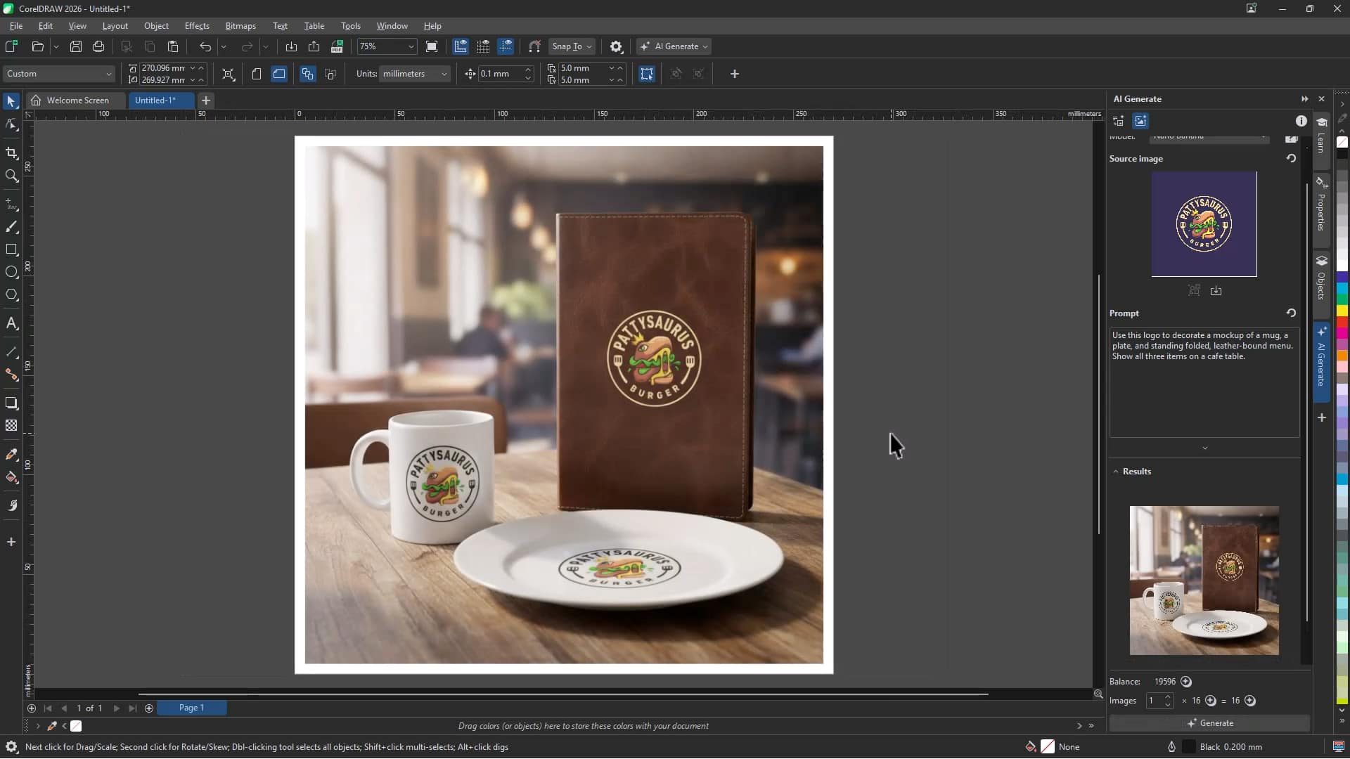 To remix a design into a mockup