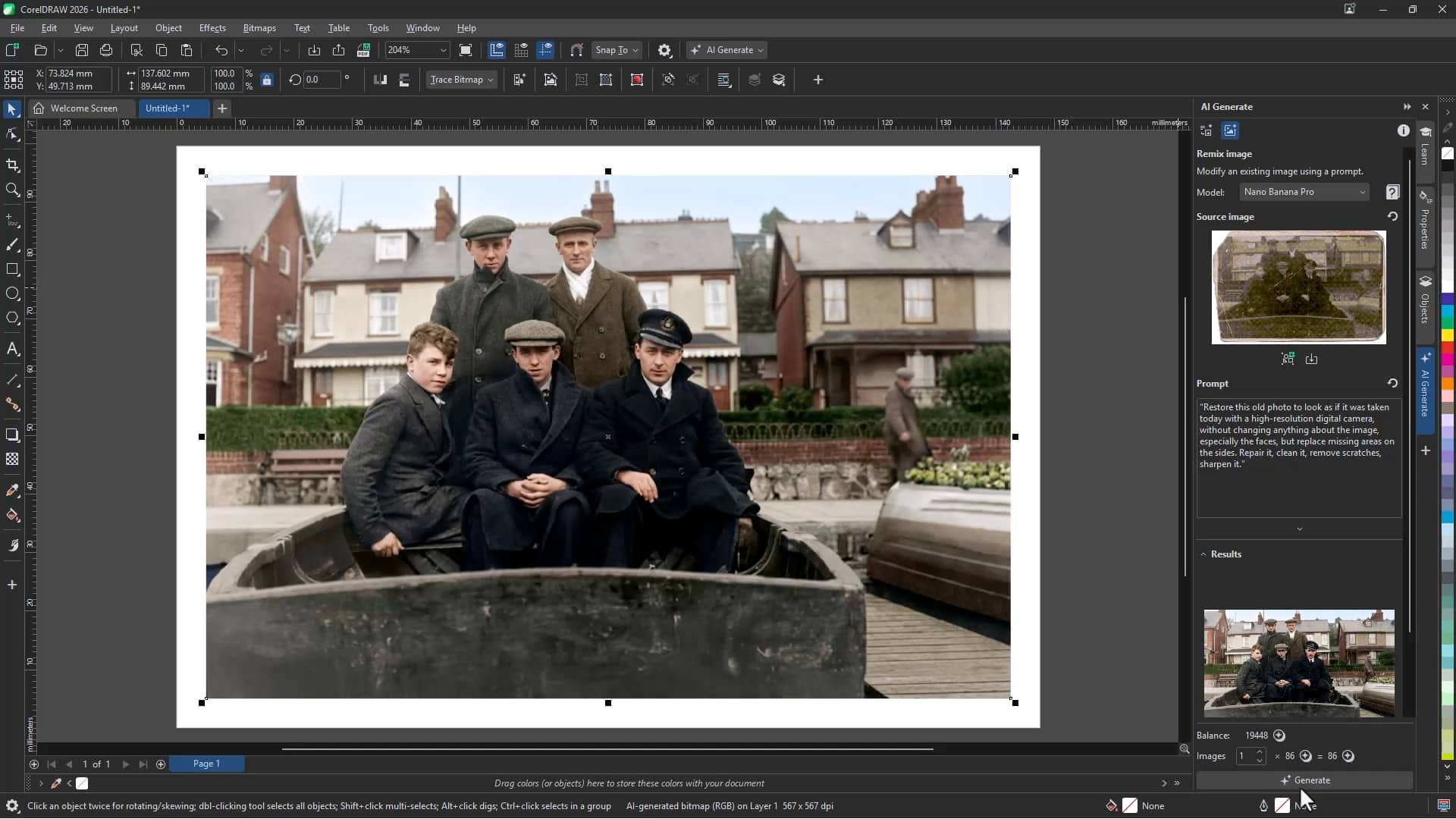 To restore a photo