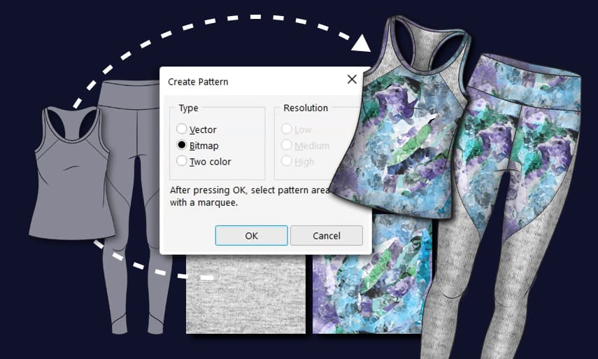 Apparel design: adding pattern, texture, and shading