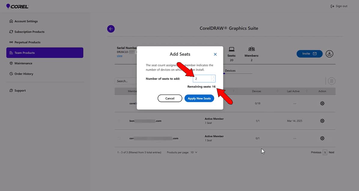 Add seats business license