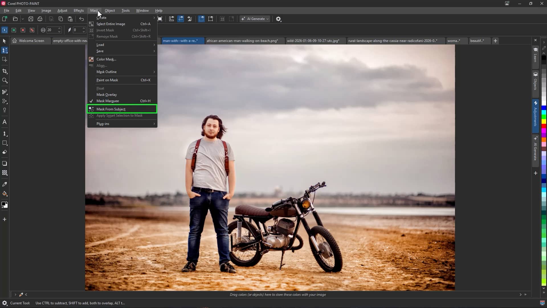 Automatische Auswahl von Motiven in Corel PHOTO-PAINT