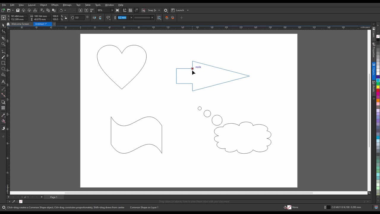 Adjust shapes with glyphs