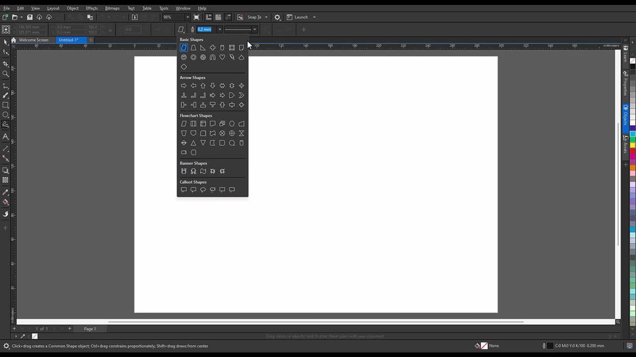Draw a predefined shape