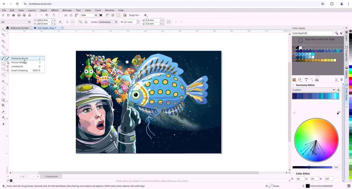 CorelDRAW Web example