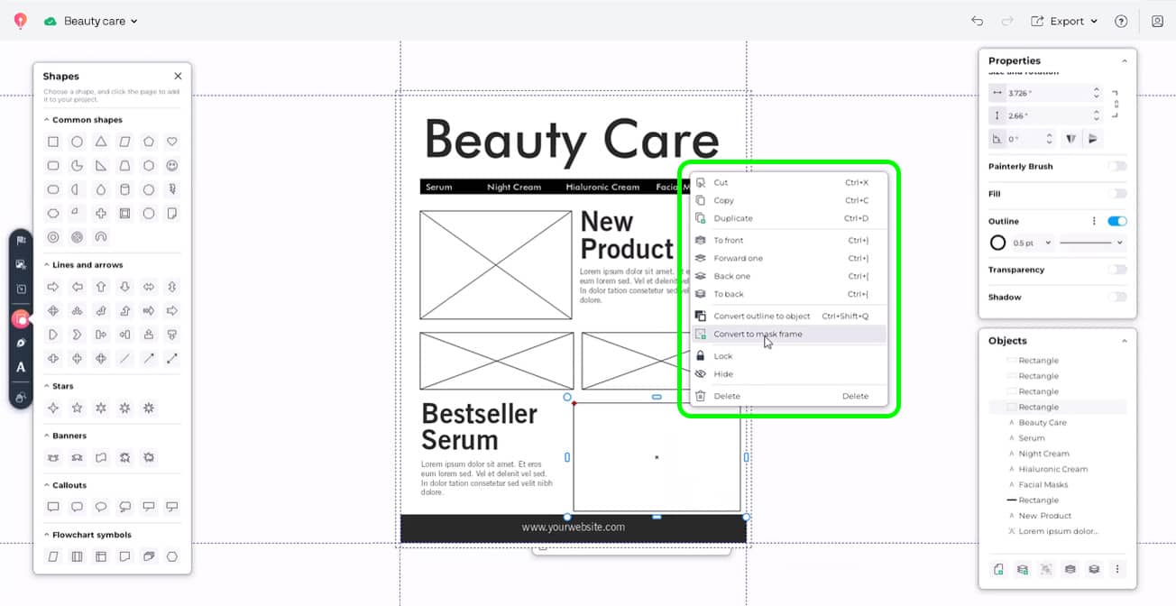 How to create image frames in CorelDRAW Go 2
