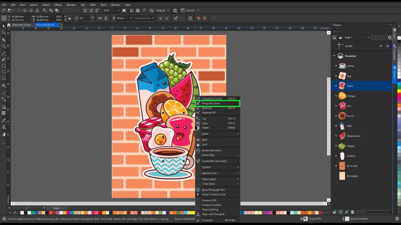 How to use Focus mode to edit objects in complex designs