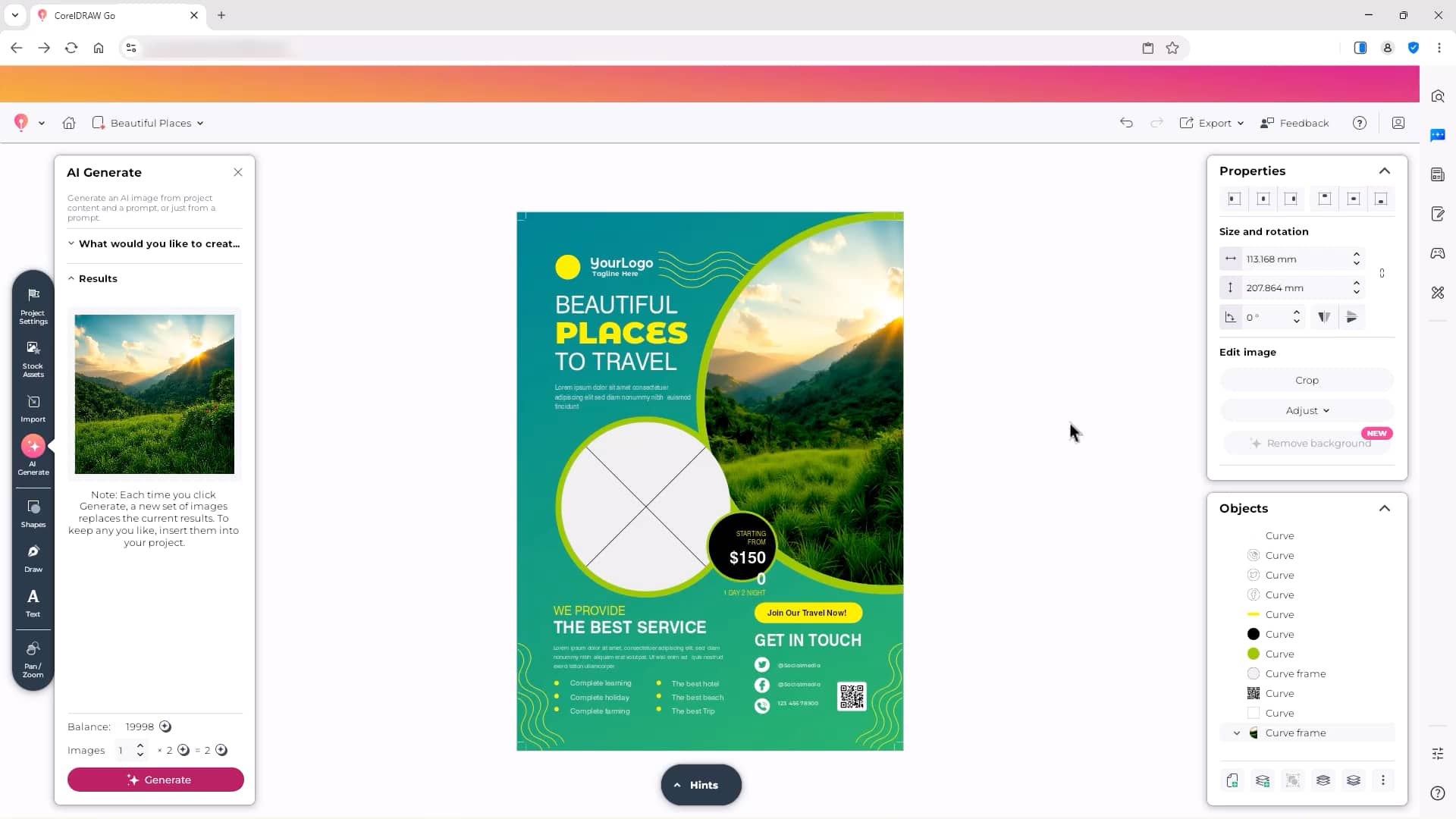 To generate a new image