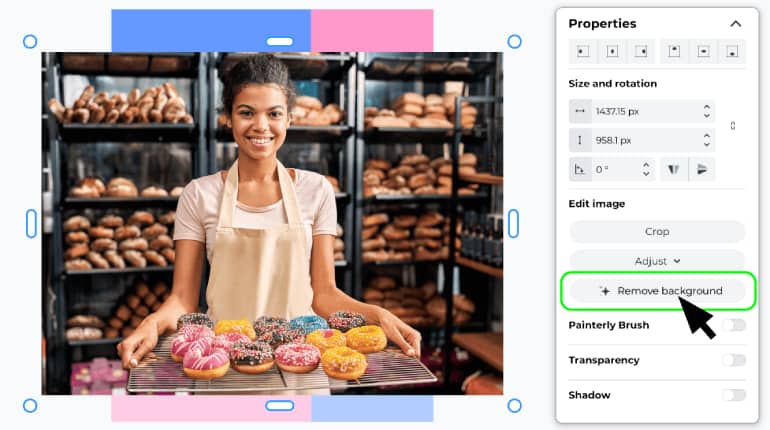 Add your image to your canvas