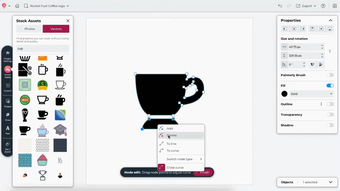Add and edit your first vector element