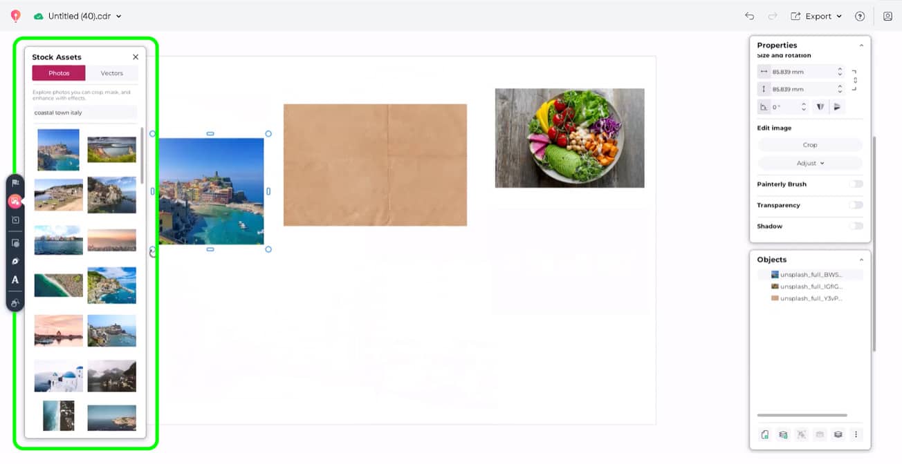 Add your photo to the canvas