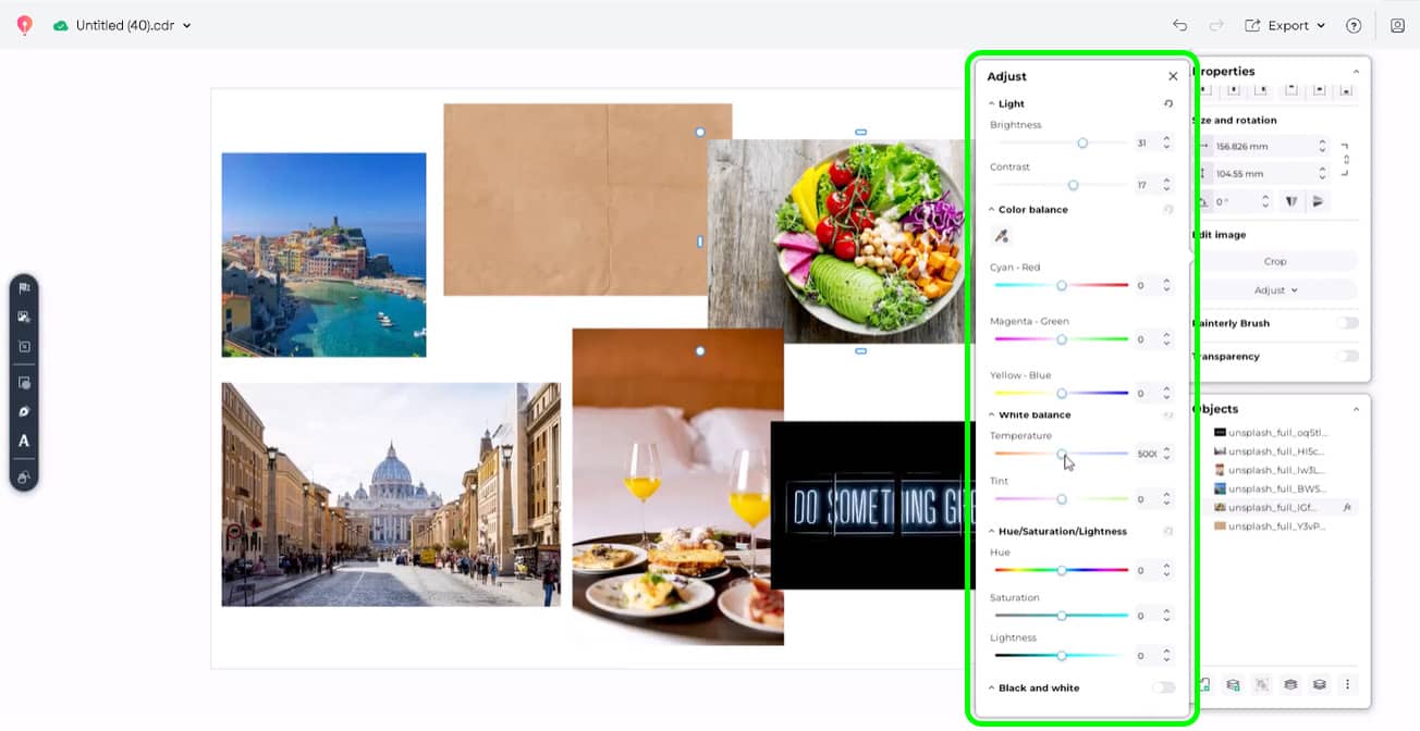Adjust photo settings