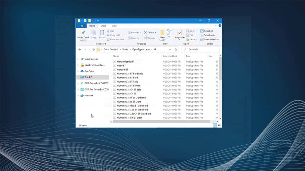 How to import a font database