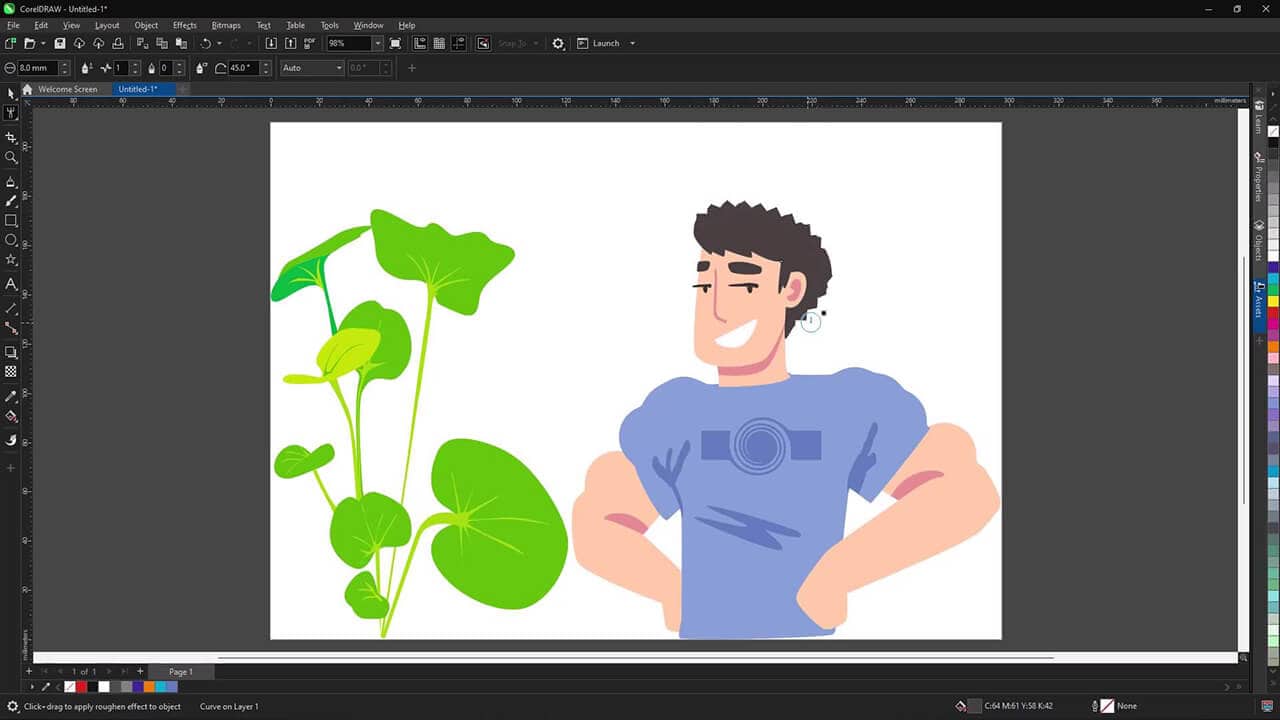 Add texture with the Roughen tool