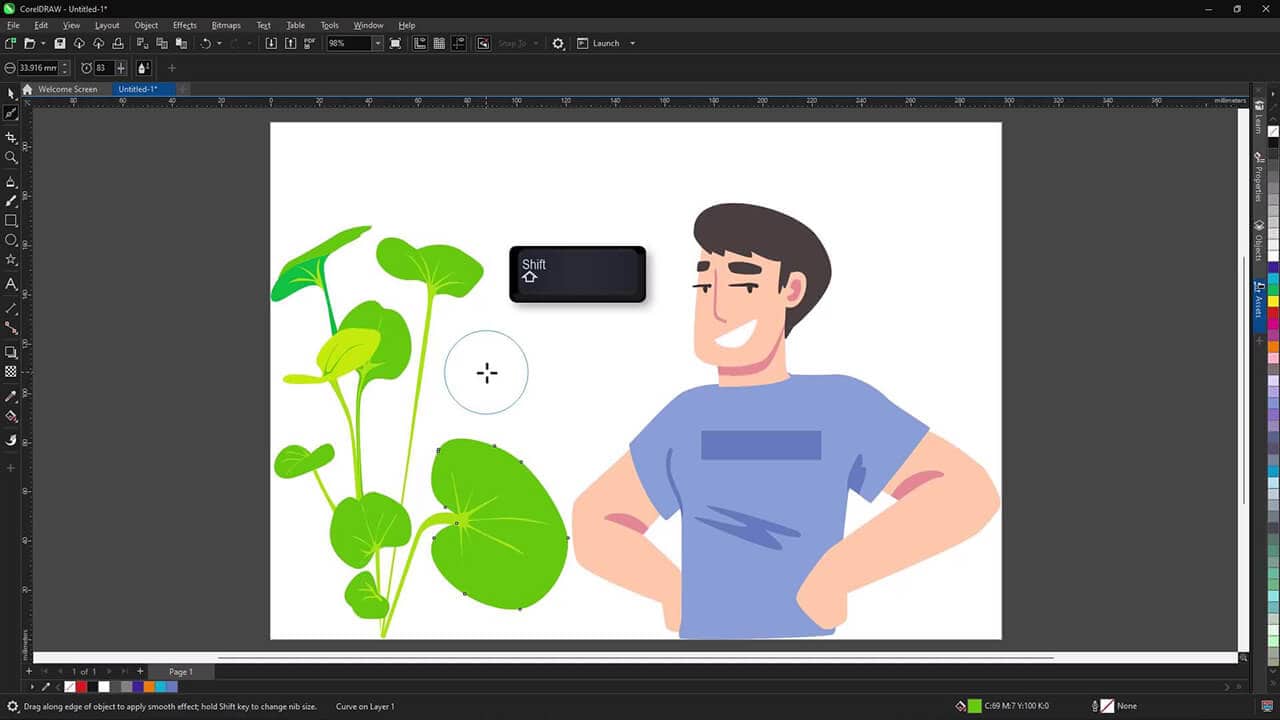 Smooth rough edges with the Smooth tool