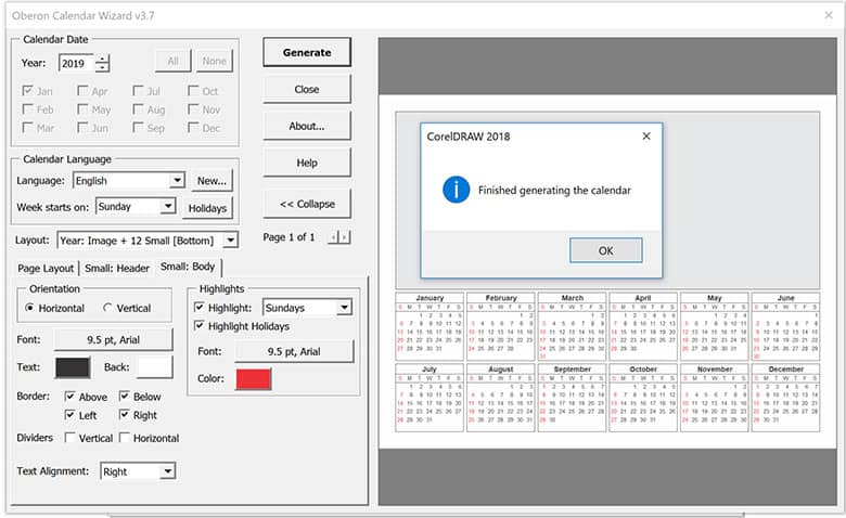 Creating the Calendar
