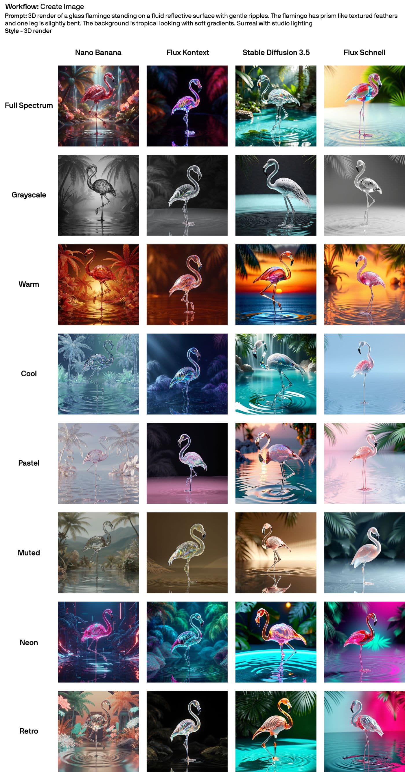 compare ai models 3d render