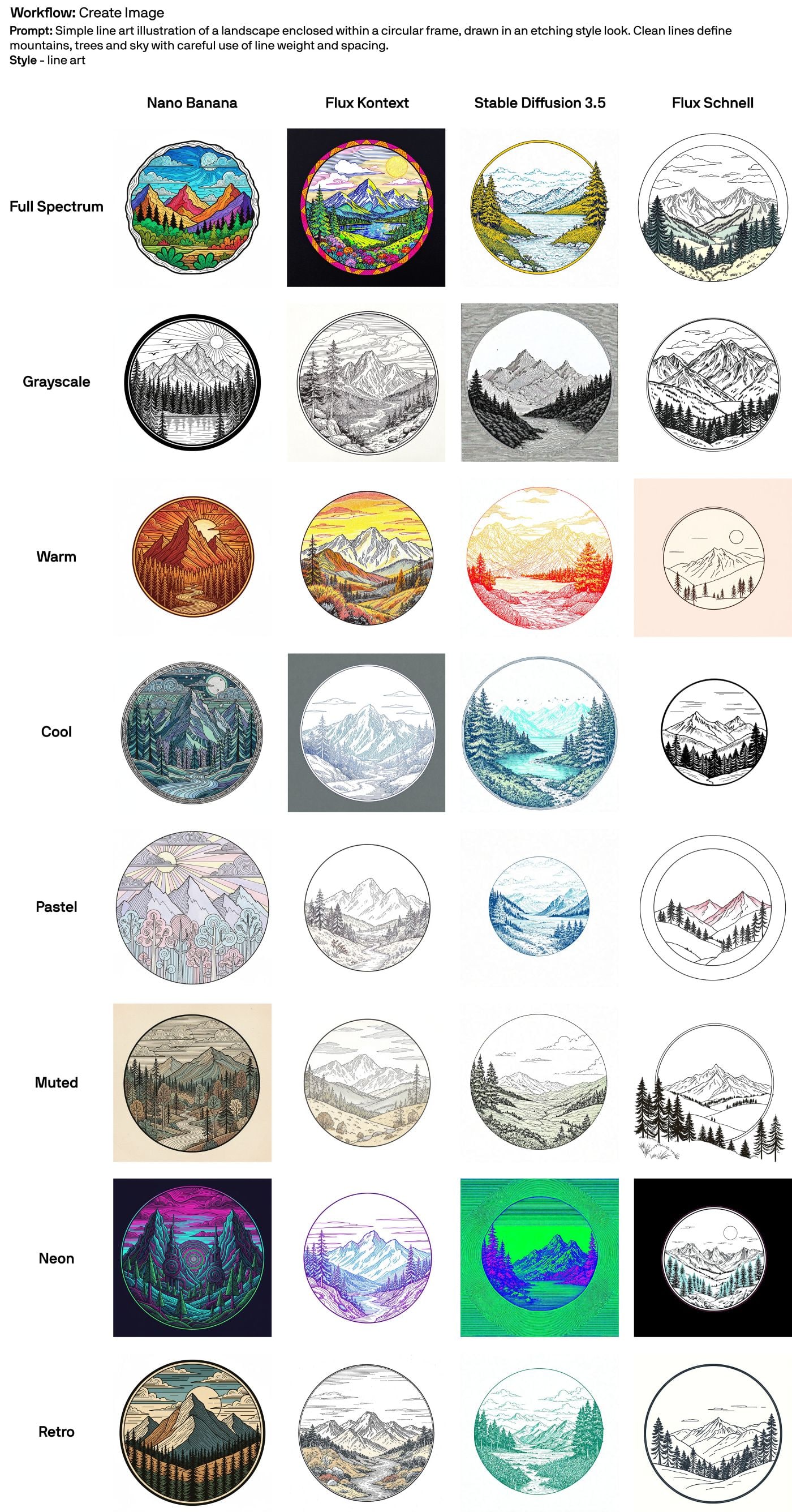 compare ai models line art