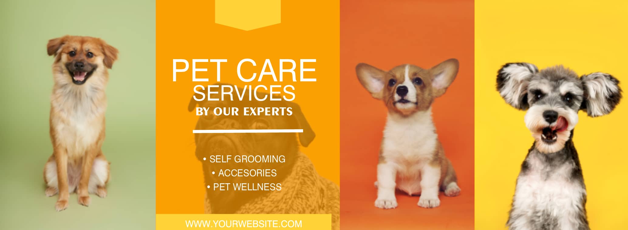 Pet care Facebook cover photo template