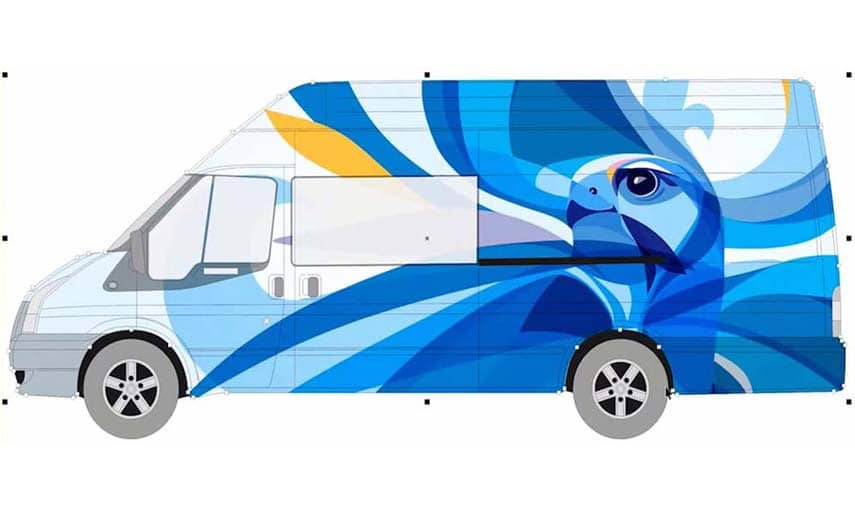 Design a vehicle wrap with free templates